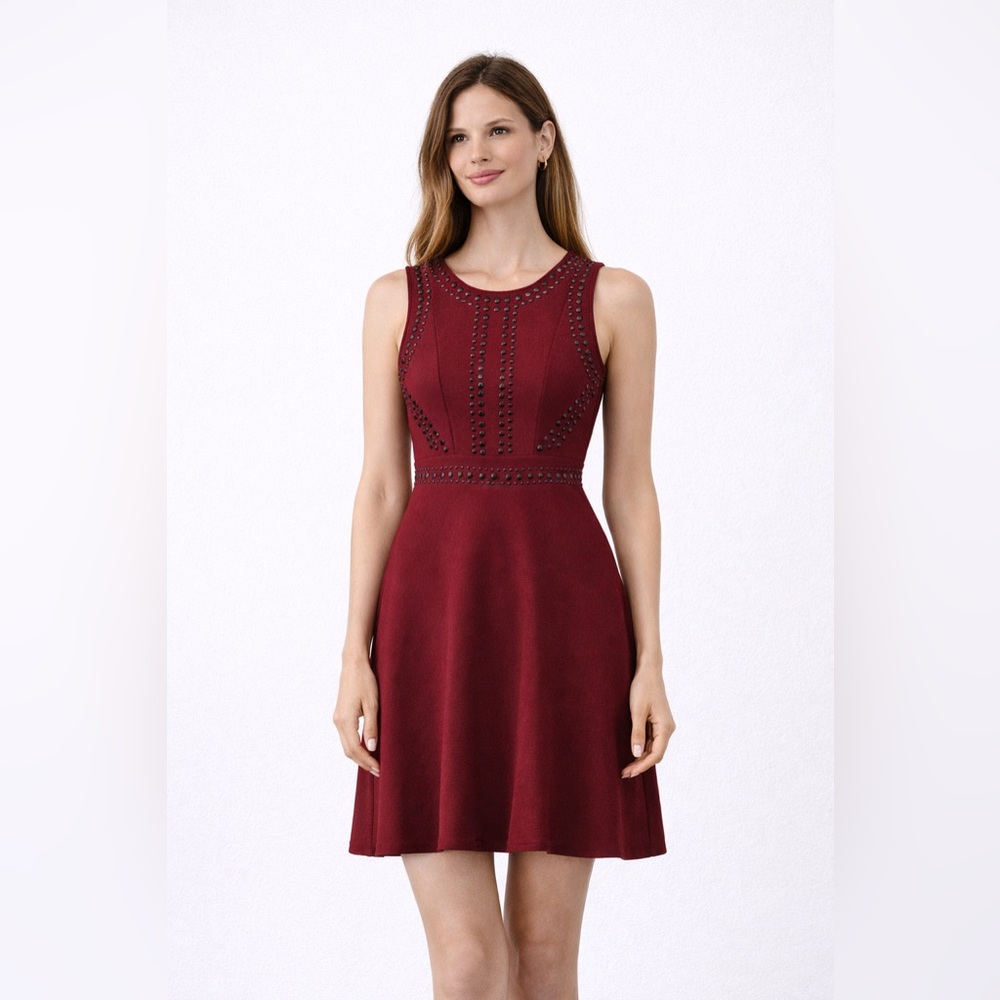 Romeo + Juliet Couture Maroon Studded Dress Size S NWT